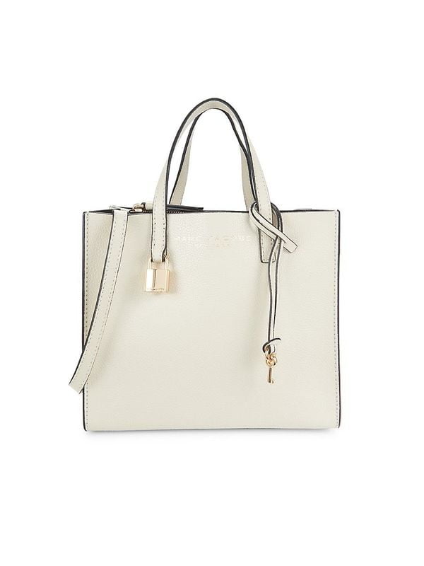 Sac cabas mini en cuir grainé pour femme Marc Jacobs - Guimauve