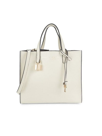 Sac cabas mini en cuir grainé pour femme Marc Jacobs - Guimauve