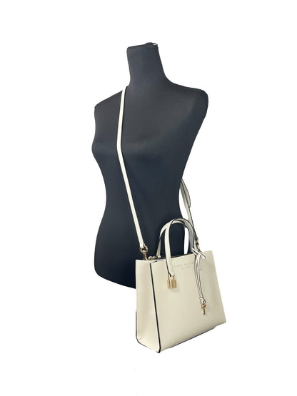 Sac cabas mini en cuir grainé pour femme Marc Jacobs - Guimauve