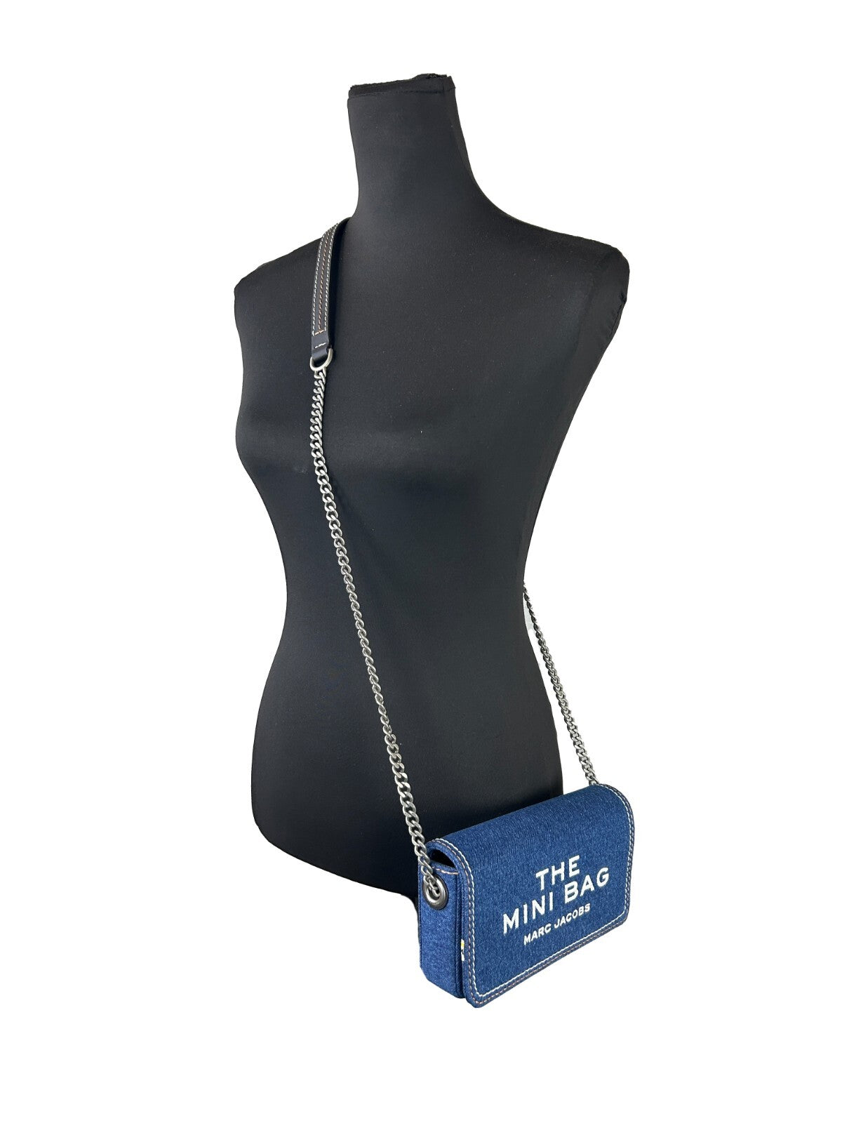 Marc Jacobs Minibolso vaquero con cadena - Lavado oscuro