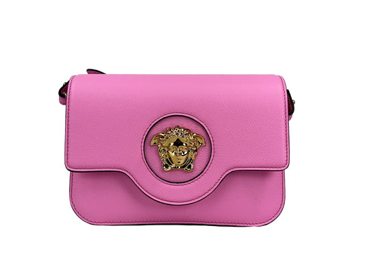 Sac à bandoulière Versace La Medusa en cuir rose