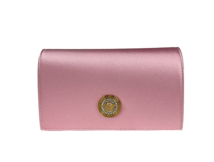 Bolso cruzado mini Versace Medusa de satén con cristales