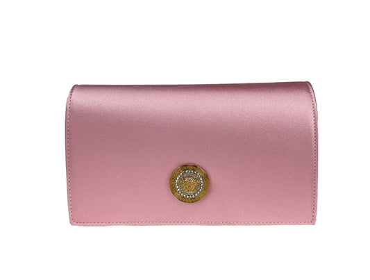Bolso cruzado mini Versace Medusa de satén con cristales