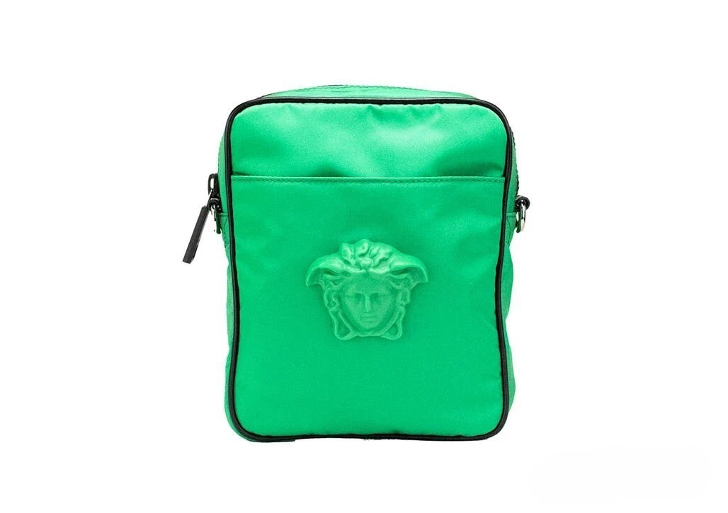 Versace Small Medusa Crossbody Bag Bright Green Nylon