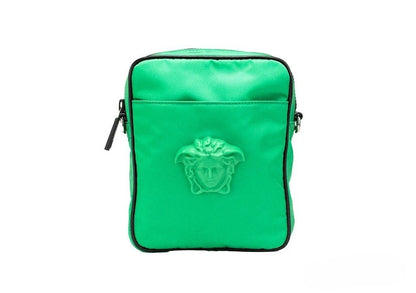 Versace Small Medusa Crossbody Bag Bright Green Nylon