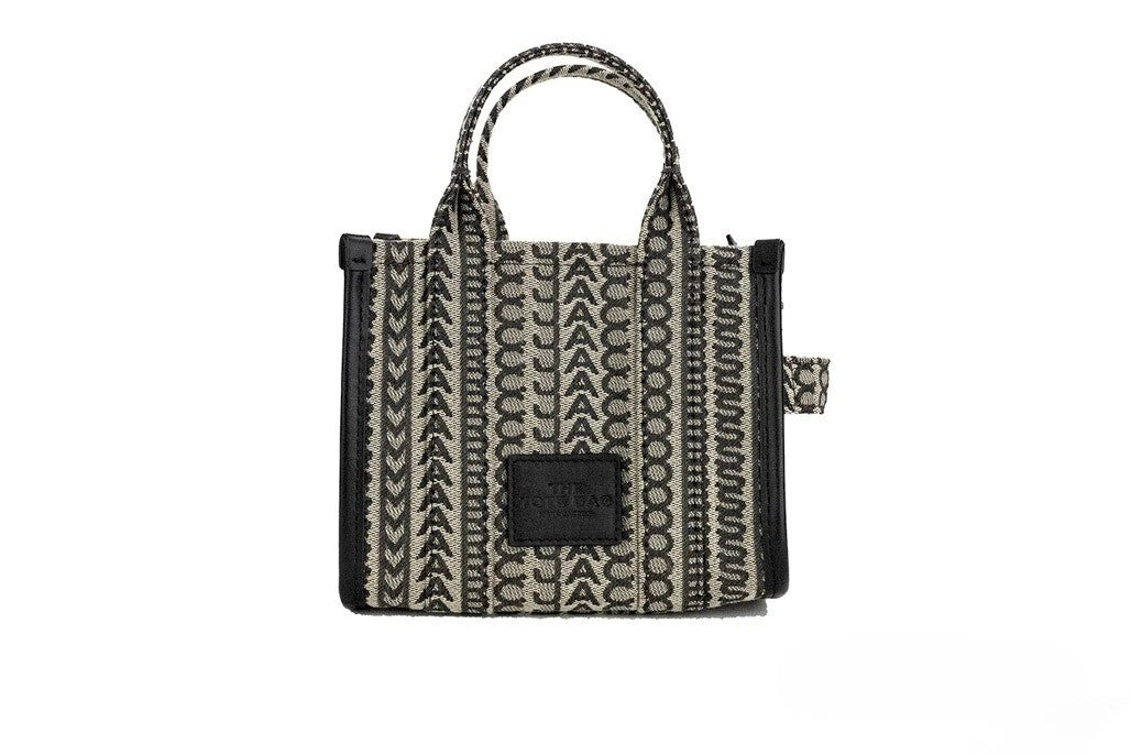 Marc Jacobs The Monogram Beige Woven Jacquard Canvas Mini Crossbody Bag
