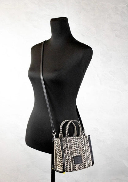 Marc Jacobs The Monogram Beige Woven Jacquard Canvas Mini Crossbody Bag