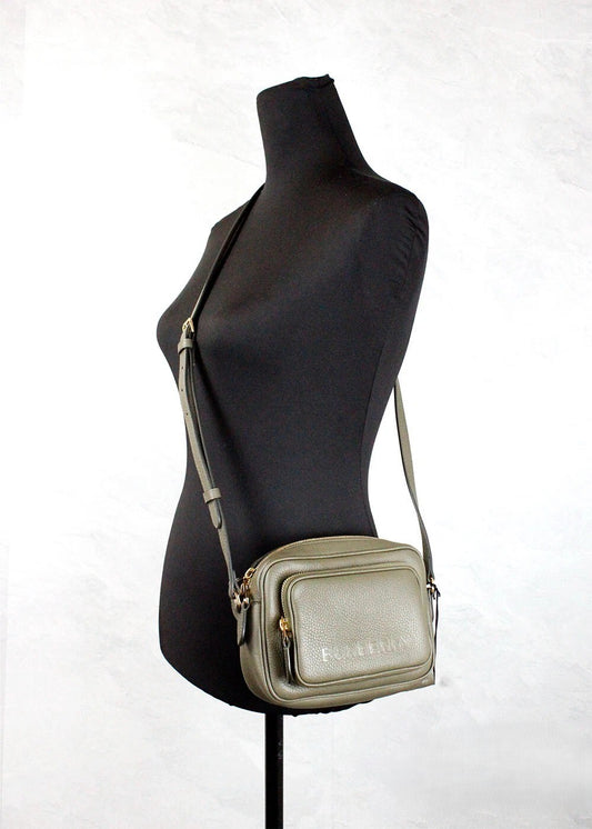 Bolso Bandolera Pequeño para Cámara Burberry de Piel Granulada Verde Helecho Oscuro con Logotipo