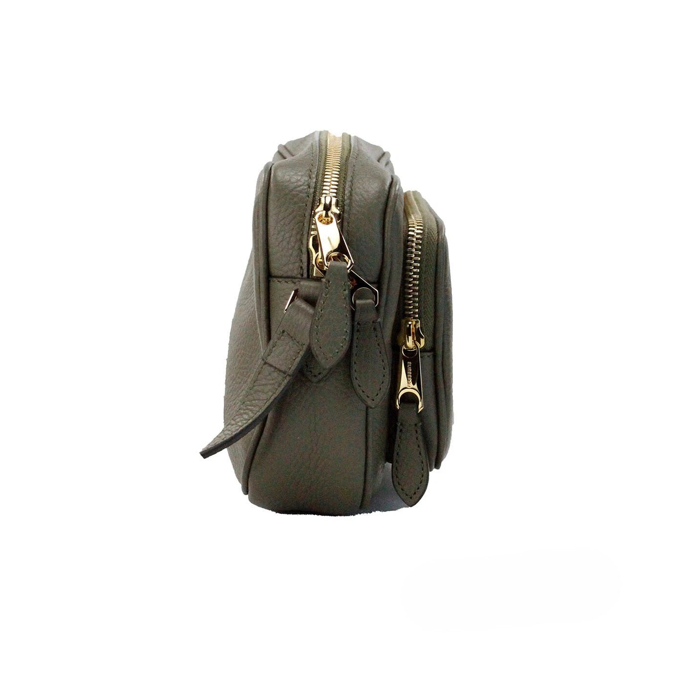 Bolso Bandolera Pequeño para Cámara Burberry de Piel Granulada Verde Helecho Oscuro con Logotipo