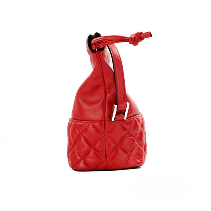 Bolso de hombro Versace rojo acolchado de cuero con cordón ajustable, estilo cubo, bandolera