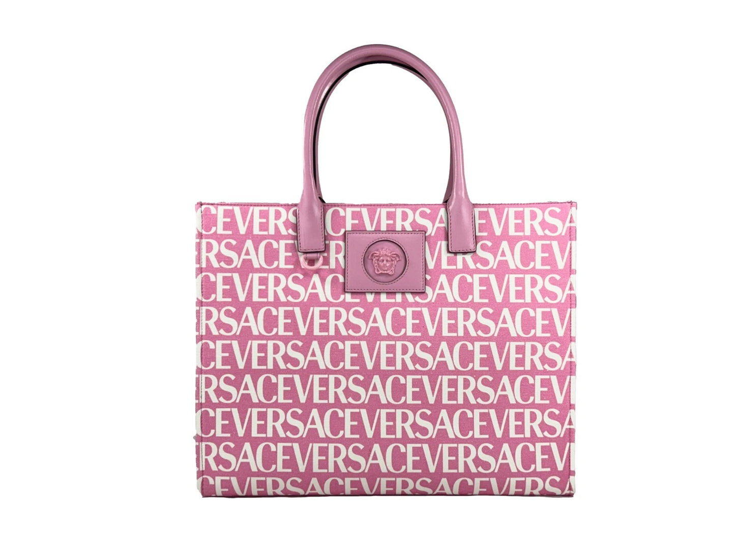 Large Versace Medusa Canvas Tote Bag Baby Pink