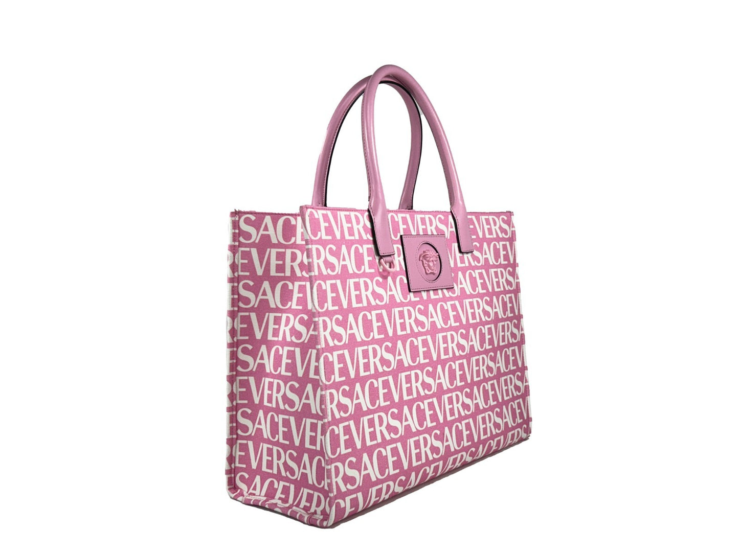 Large Versace Medusa Canvas Tote Bag Baby Pink