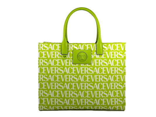 Bolso tote grande de lona Medusa de Versace