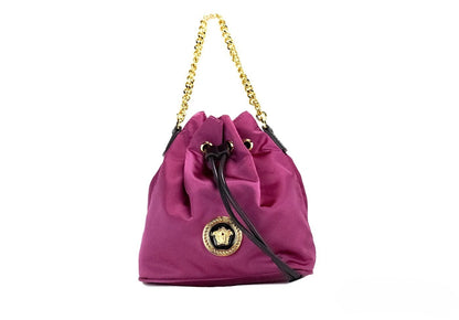 Bolso Bandolera Versace Pequeño Dahlia Nylon con Colgante Medusa y Cadena