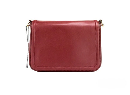 Bolso bandolera Marc Jacobs Medium Metal Signet Syrah de cuero liso con solapa