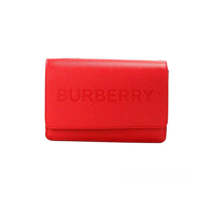 Bolso cruzado Burberry Hampshire pequeño de cuero liso con logo repujado en rojo