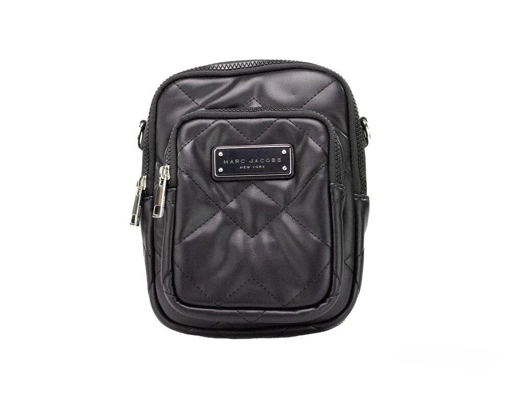 Bolso cruzado Marc Jacobs Pillow pequeño de cuero liso acolchado negro