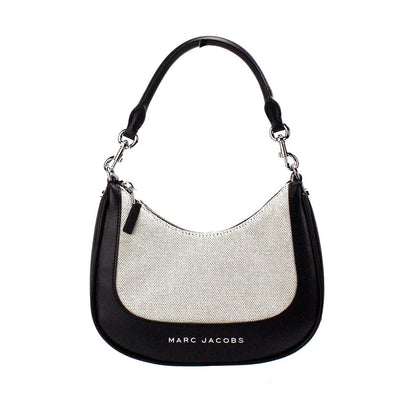 Marc Jacobs Natural Black Canvas and Leather Hobo Shoulder Bag