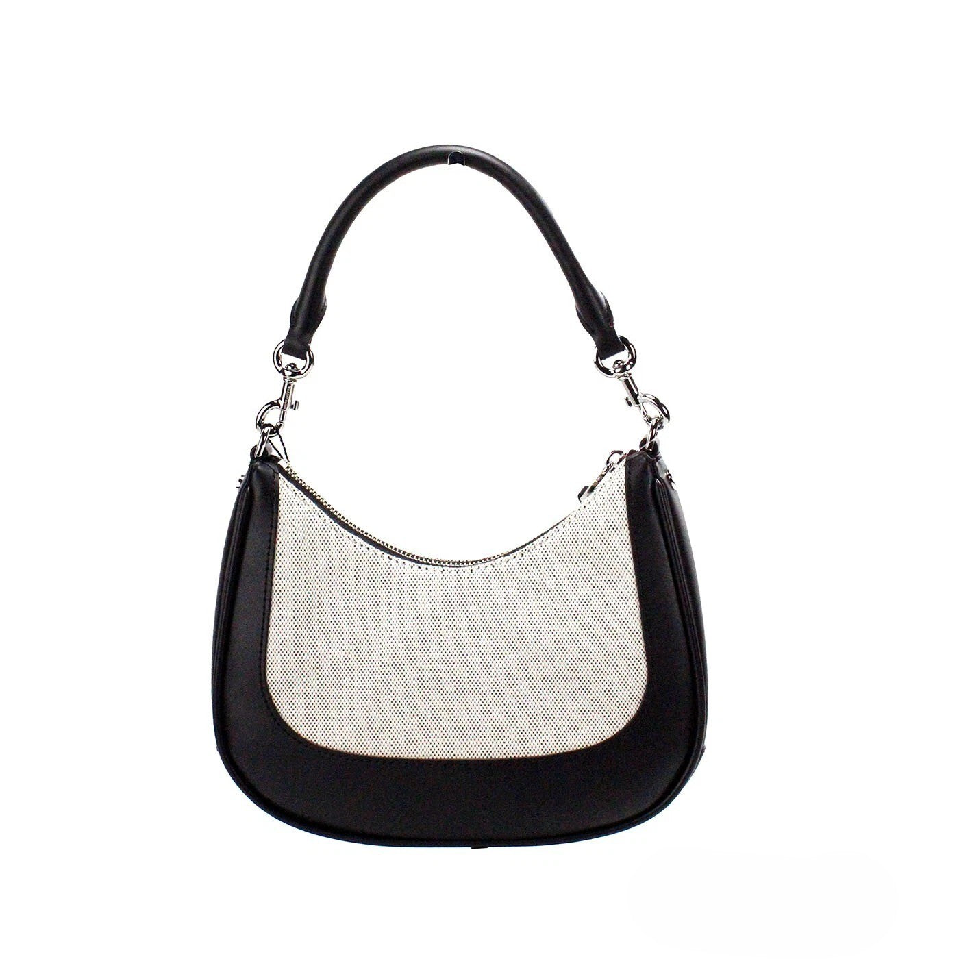 Marc Jacobs Natural Black Canvas and Leather Hobo Shoulder Bag