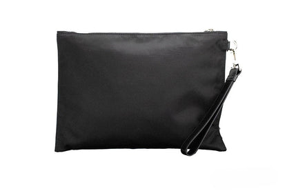 Bolso de mano/muñequera convertible Medusa grande de tela de nylon negra Versace