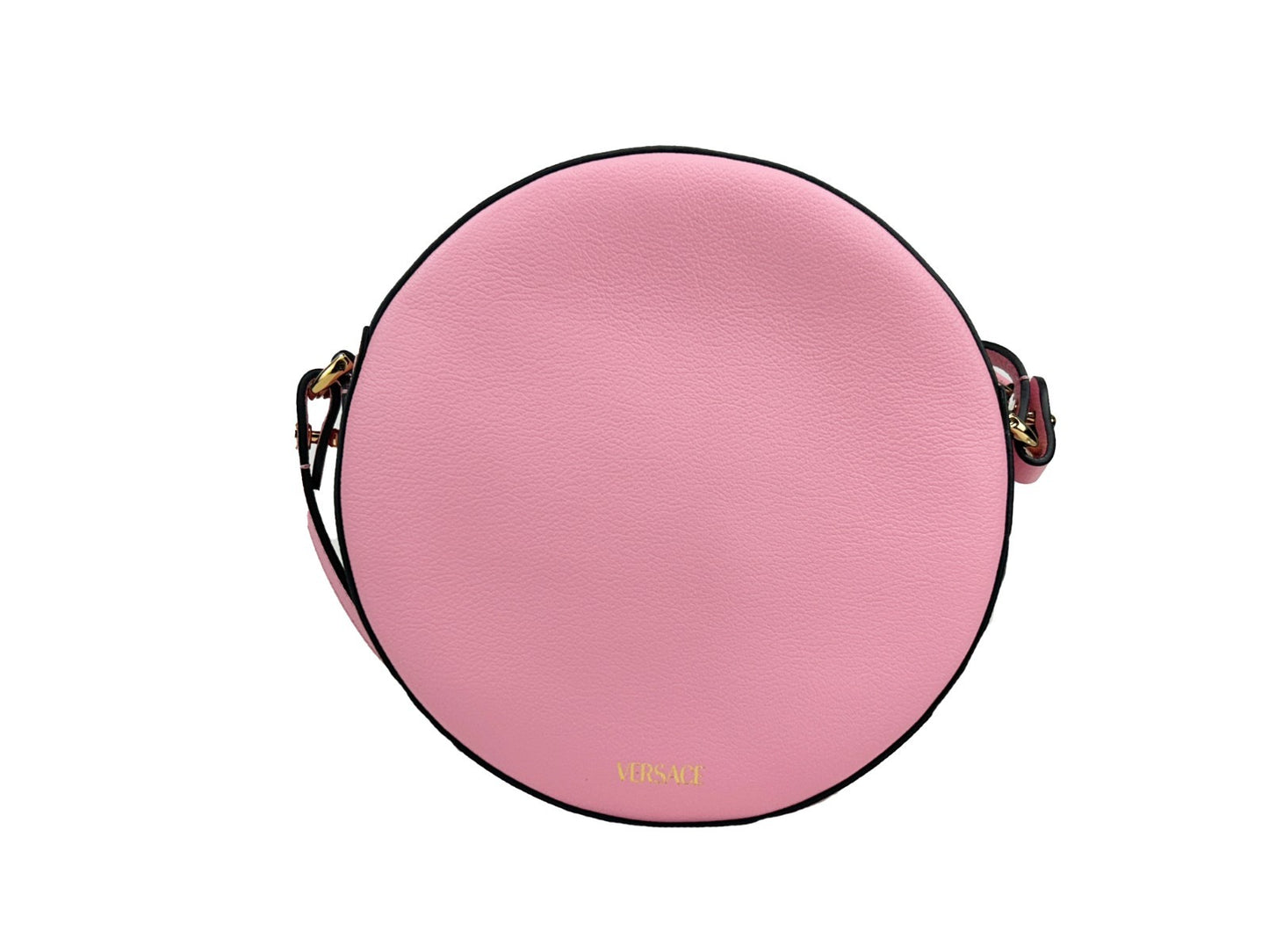 Bolso cruzado Versace Round Disco de piel para cámara de fotos