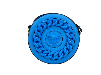 Sac bandoulière rond disco Versace - Style caméra en cuir