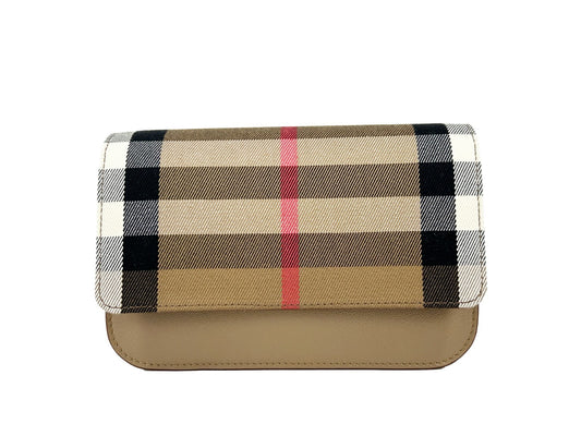 Bolso cruzado Madison pequeño de cuero con diseño de cuadros de Burberry