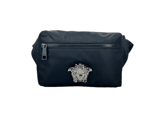 Riñonera Versace Medusa de nailon negro