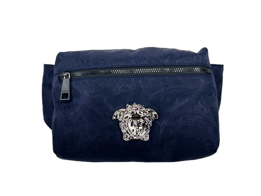 Riñonera Versace Medusa de nailon azul marino