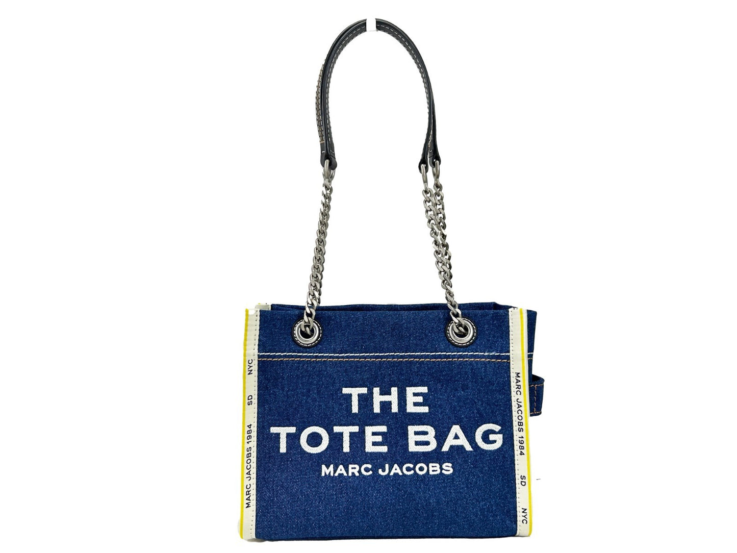 Sac The Tote Petit format en denim avec chaîne Marc Jacobs