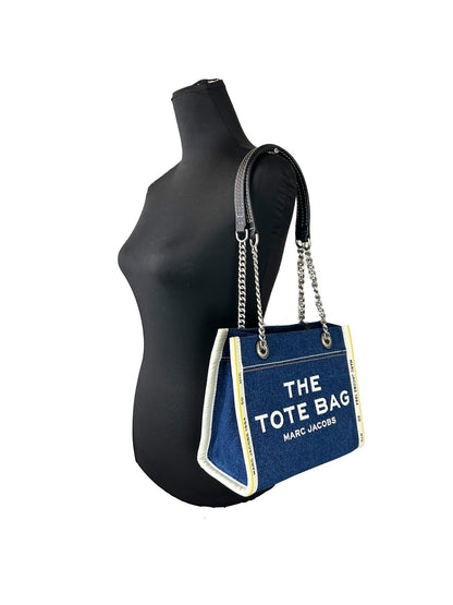 Sac The Tote Petit format en denim avec chaîne Marc Jacobs