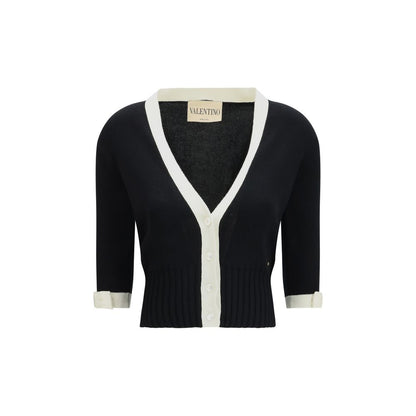 Valentino Garavani Black Cotton Cardigan - Timeless Design
