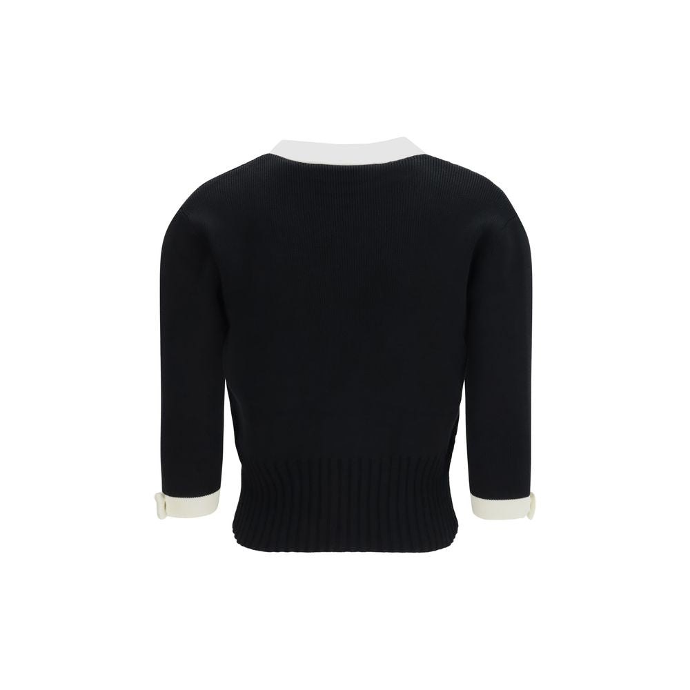 Valentino Garavani Black Cotton Cardigan - Timeless Design