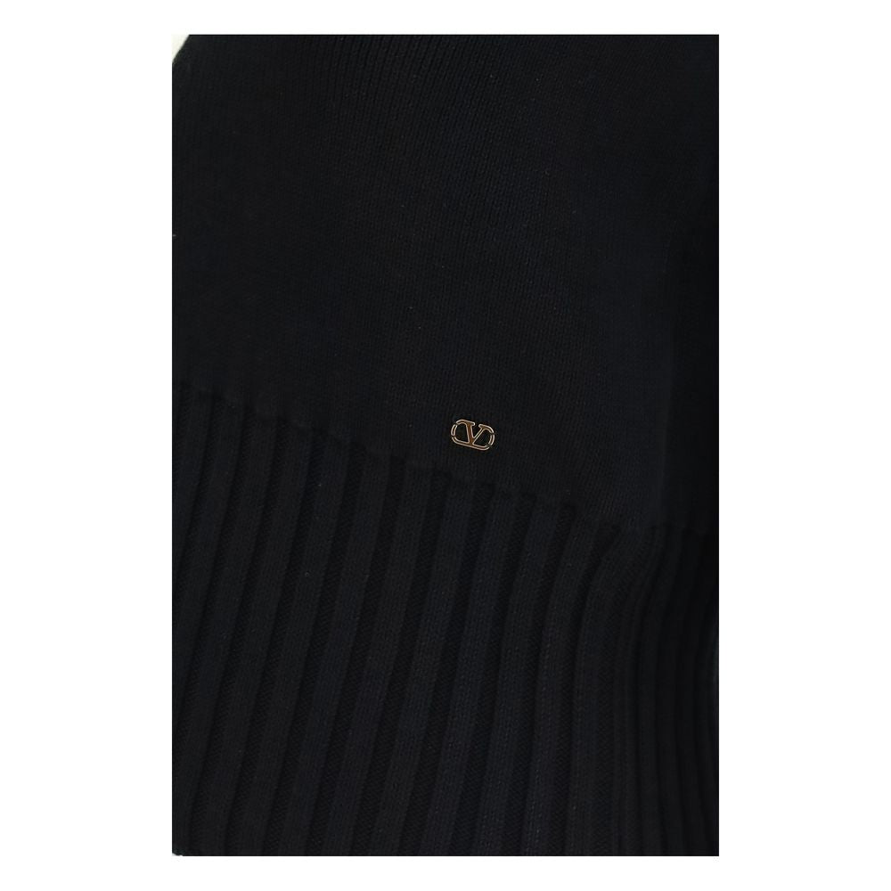 Valentino Garavani Black Cotton Cardigan - Timeless Design