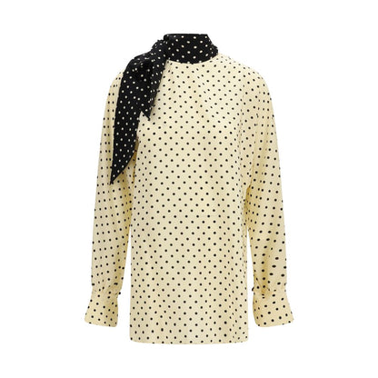 Blusa de seda beige Valentino Garavani