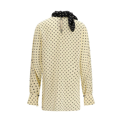 Blusa de seda beige Valentino Garavani