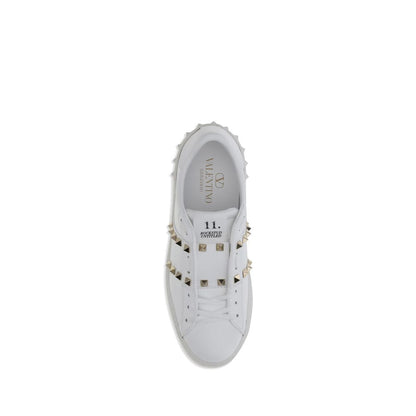 Valentino Garavani Baskets en cuir de veau blanc Bos Taurus