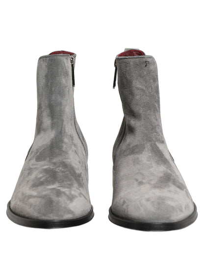 Chaussures Bottines Chelsea Dolce & Gabbana en Cuir Suédé Gris