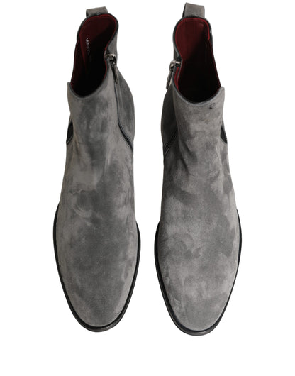 Chaussures Bottines Chelsea Dolce & Gabbana en Cuir Suédé Gris