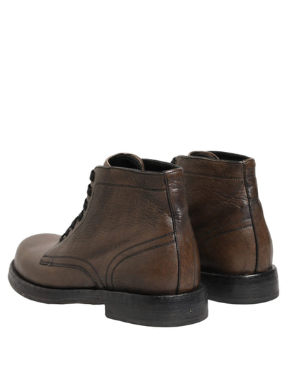 Dolce & Gabbana Bottines Homme Perugino Cuir Marron