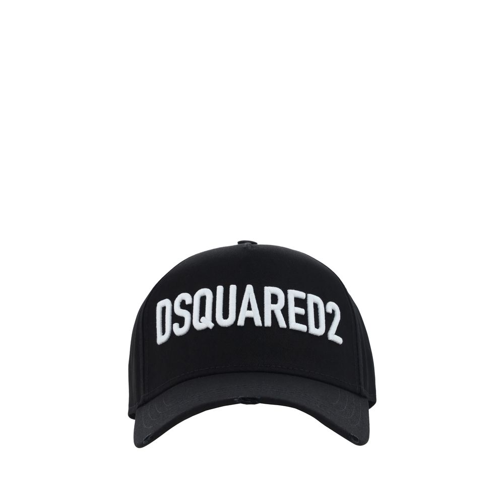 Gorra de algodón negra Dsquared² (gorra de béisbol)