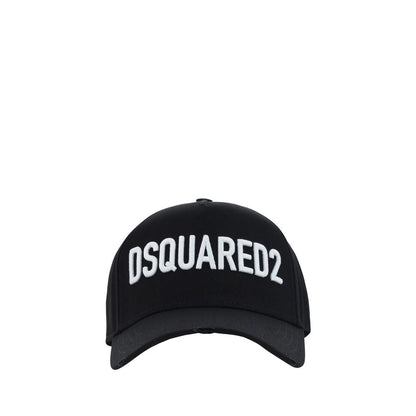 Gorra de algodón negra Dsquared² (gorra de béisbol)