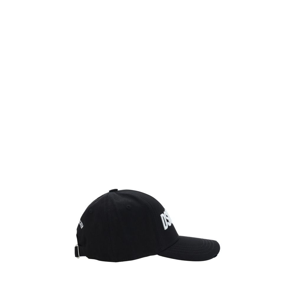 Gorra de algodón negra Dsquared² (gorra de béisbol)