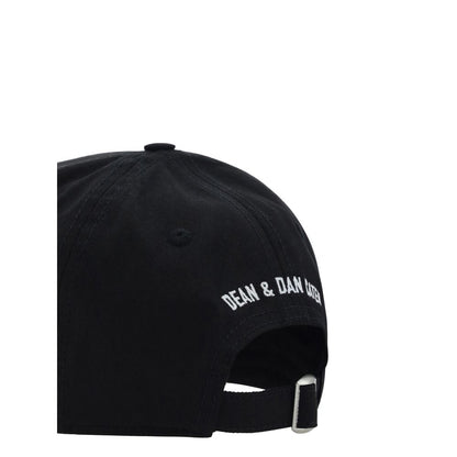 Gorra de algodón negra Dsquared² (gorra de béisbol)