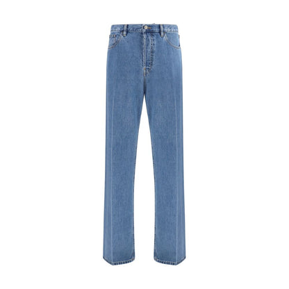 Jean droit Valentino Garavani en coton bleu