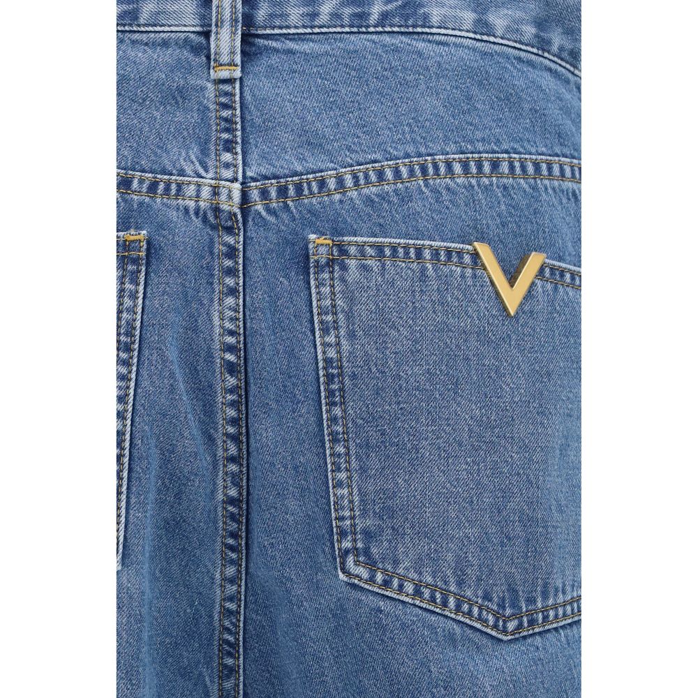 Jean droit Valentino Garavani en coton bleu
