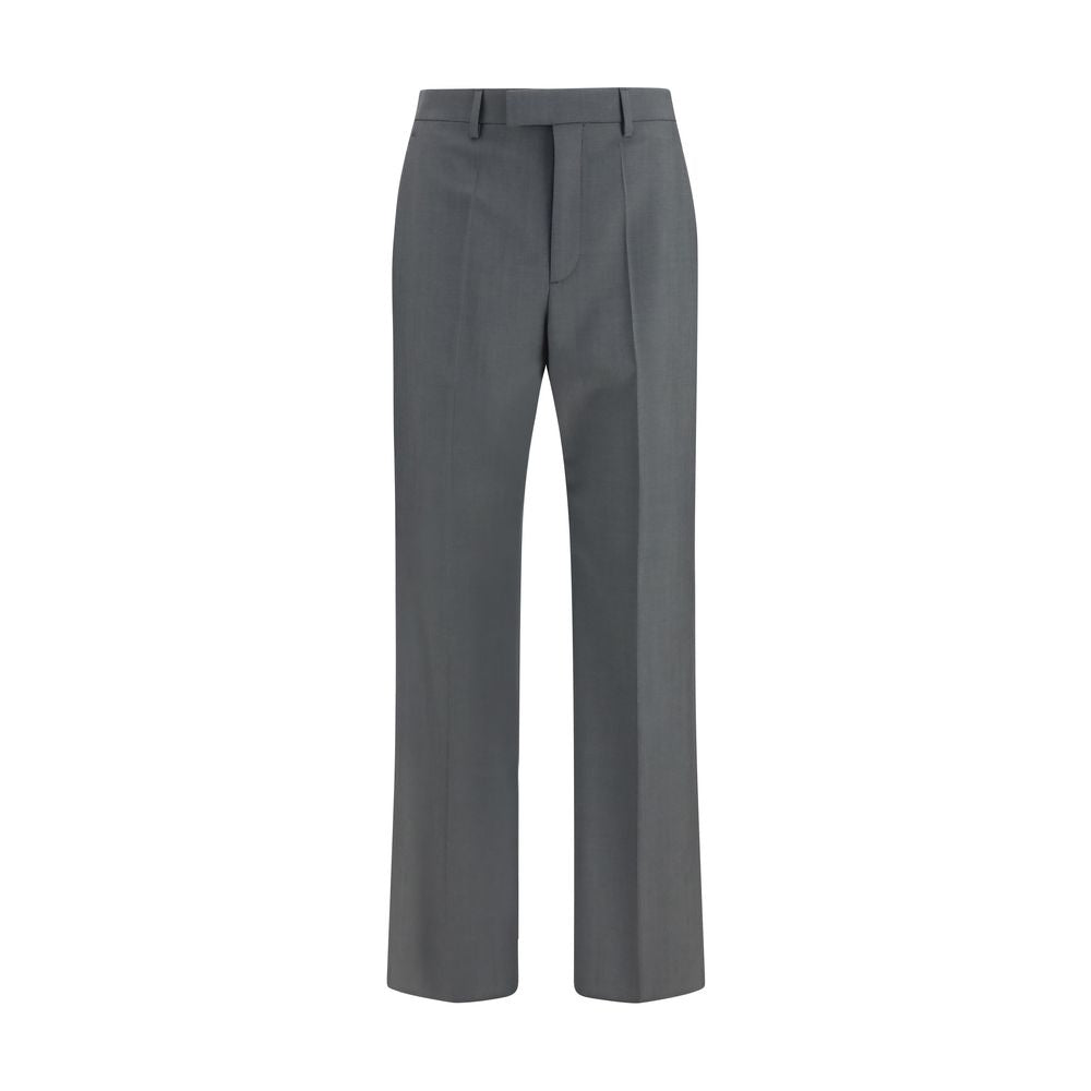 Valentino Garavani Pantalones De Vestir En Lana Gris - Corte Regular