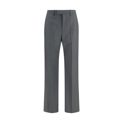 Valentino Garavani Pantalones De Vestir En Lana Gris - Corte Regular
