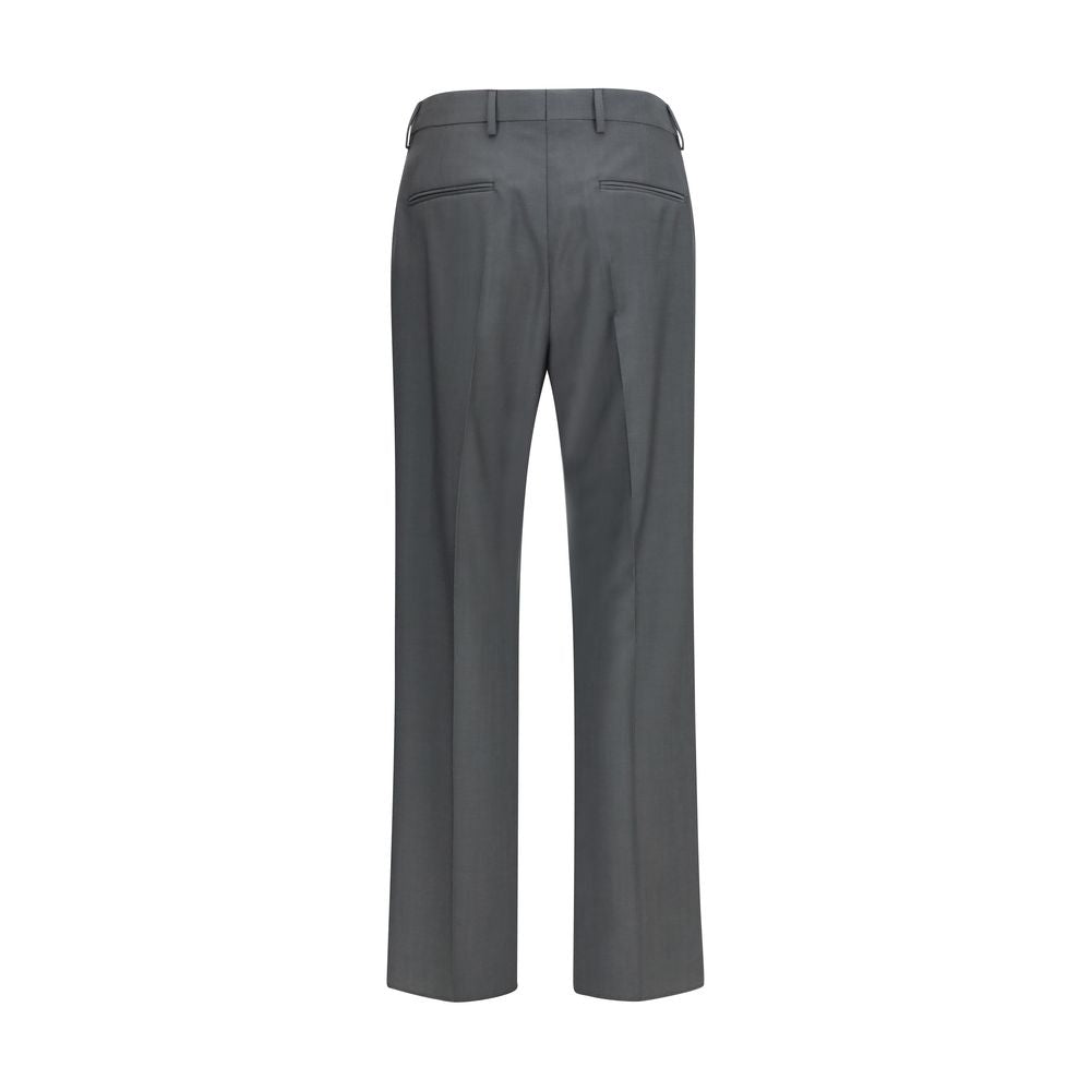 Valentino Garavani Pantalones De Vestir En Lana Gris - Corte Regular