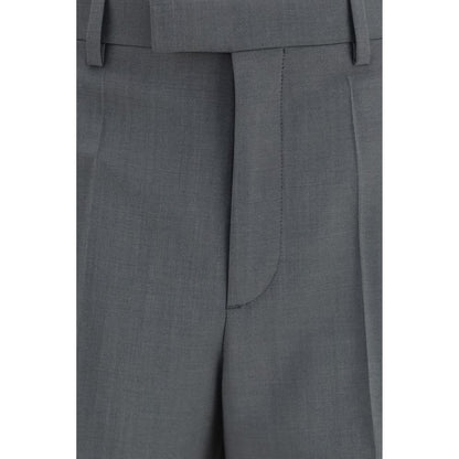 Valentino Garavani Pantalones De Vestir En Lana Gris - Corte Regular